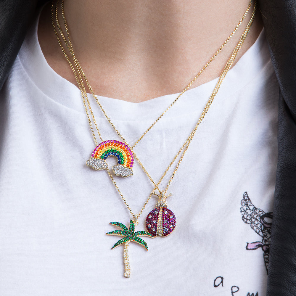 APM-AC4425MY rainbow bolt chain pendant