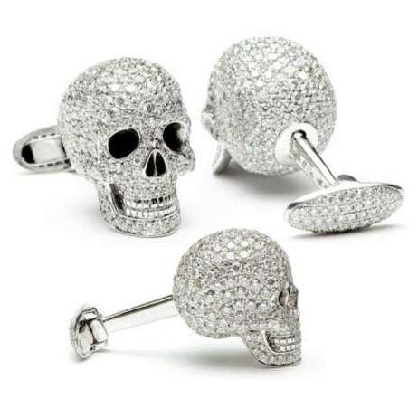 KLX-GM70717724 full diamond skull cufflinks
