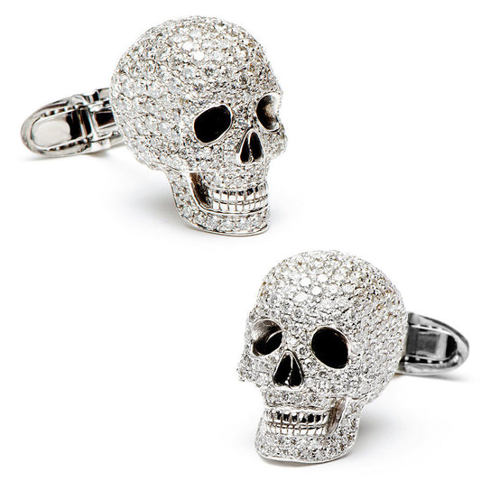 KLX-GM70717724 full diamond skull cufflinks