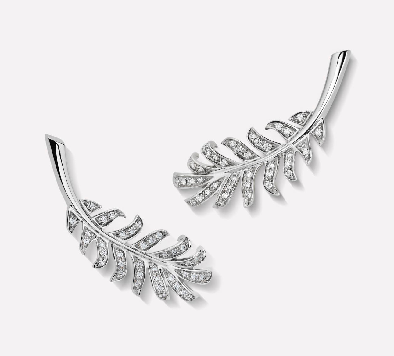 XNE-J4139 feather full diamond ear clips