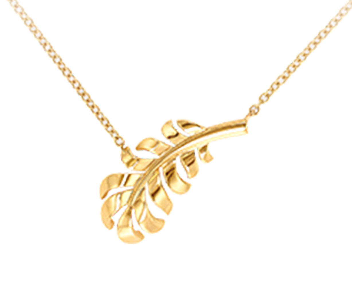 XNE-J4121 light gold feather chain pendant