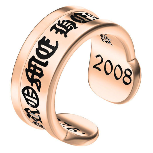 KLX-JZ73448231 light gold letter wide arm open ring 12#