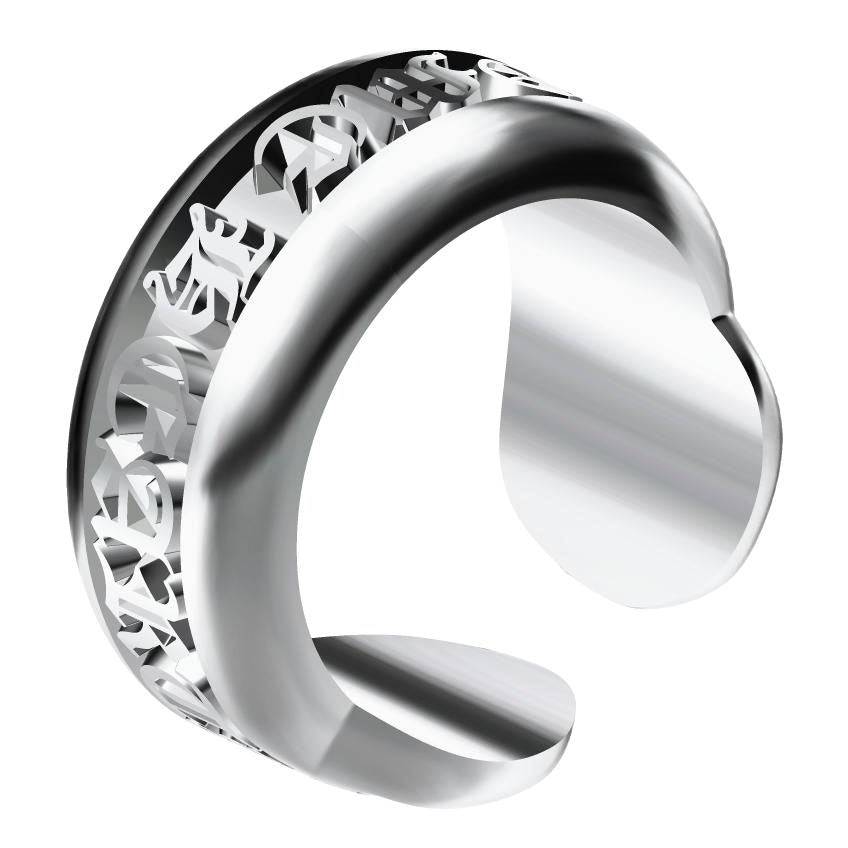 KLX-JZ73795719 light gold letter wide straight arm ring 20.5#