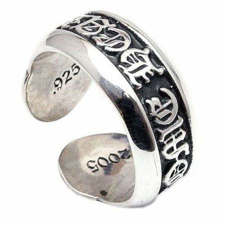 KLX-JZ73795719 light gold letter wide straight arm ring 20.5#