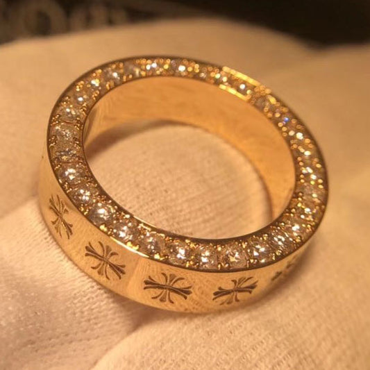 KLX-JZ27087820 guest version diamond letter charm ring 17#