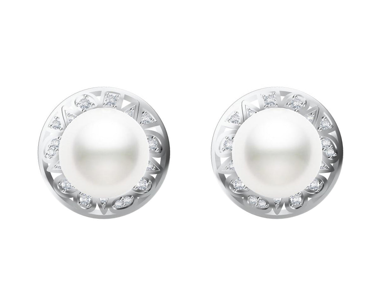 XNE-J12109 round pearl earrings