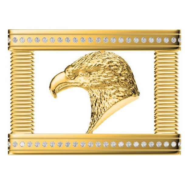 SDF-PDK11247362 square frame diamond eagle belt buckle
