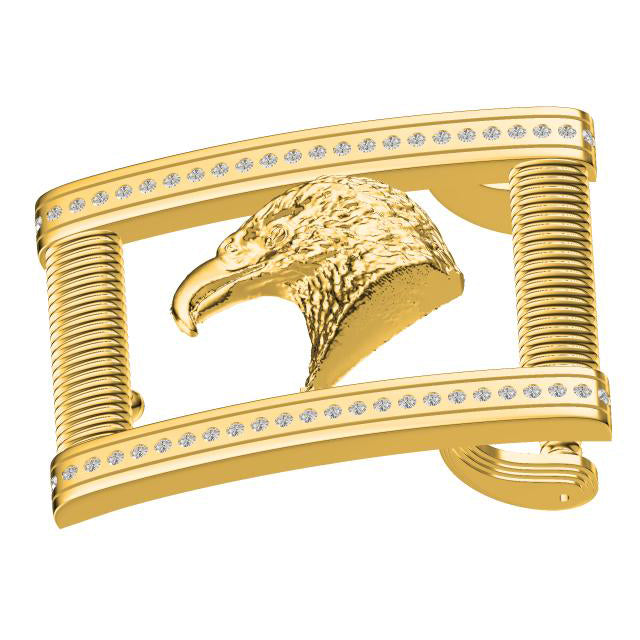 SDF-PDK11247362 square frame diamond eagle belt buckle