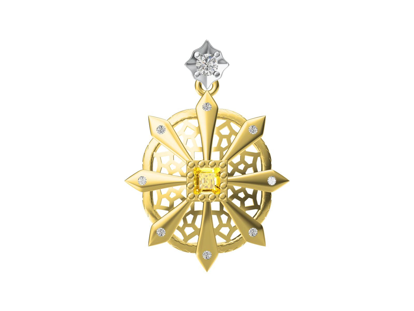BQLT-XL349185 Eight Star Arrow Honeycomb Pendant