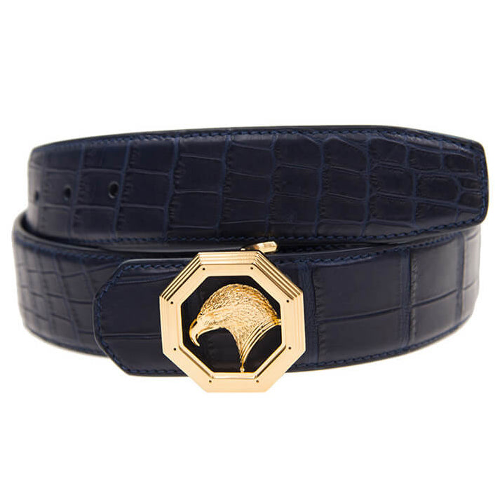 SDF-PDK14704779 light gold diamond frame eagle head belt buckle