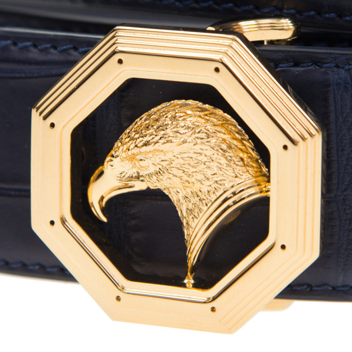 SDF-PDK14704779 light gold diamond frame eagle head belt buckle