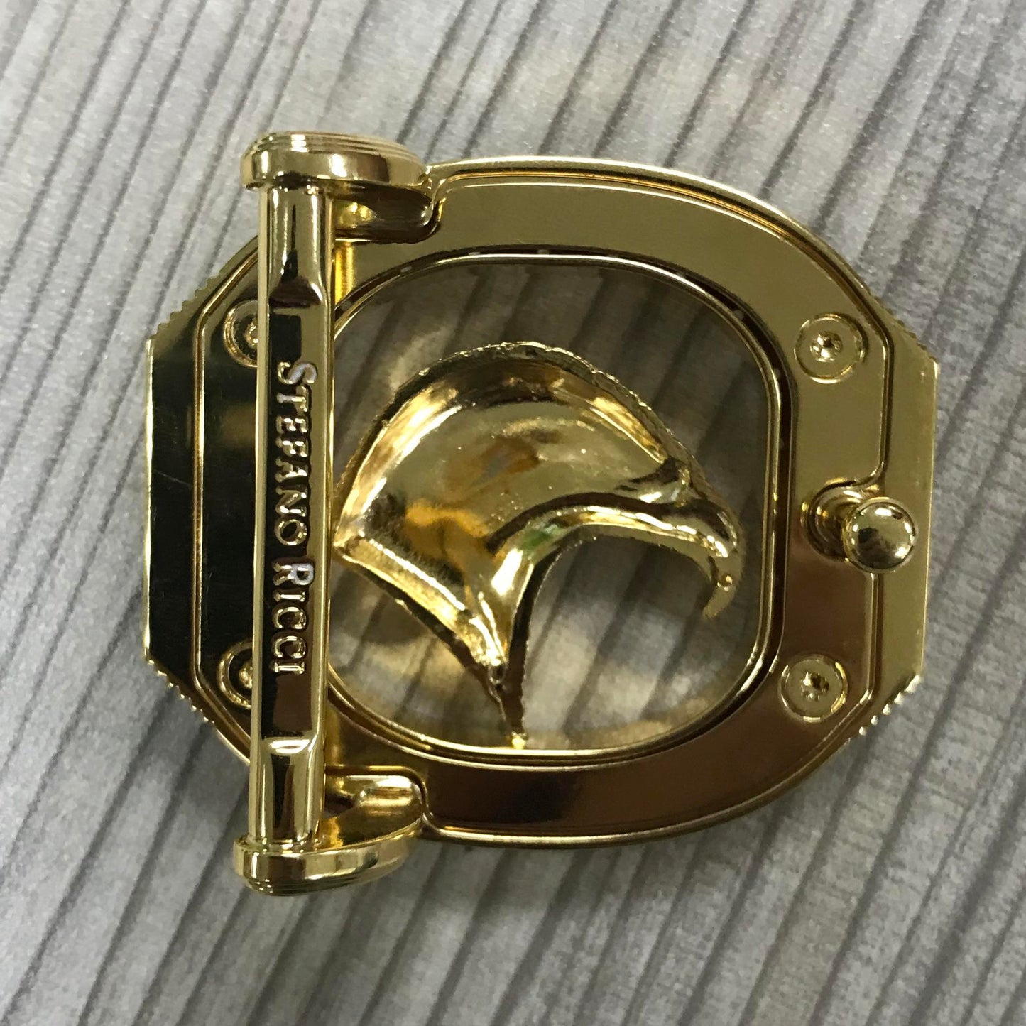 SDF-PDK52911266 light gold eagle head belt buckle 38.9mm