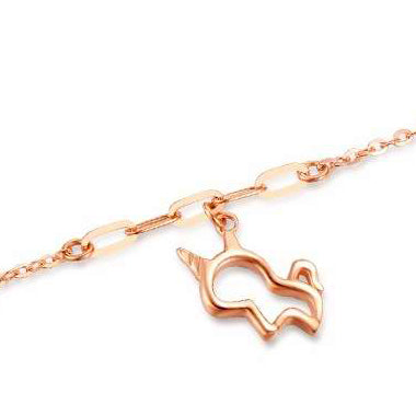 HS-SZ87969299 Unicorn light gold flat bracelet