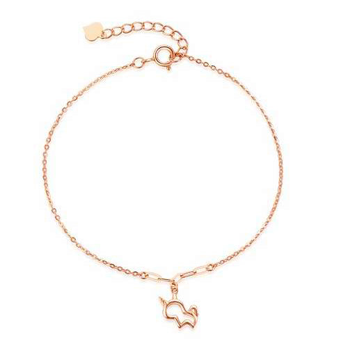 HS-SZ87969299 Unicorn light gold flat bracelet