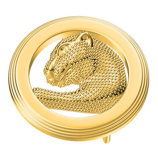 SDF-PDK54962886 light gold round frame dense bead leopard belt buckle