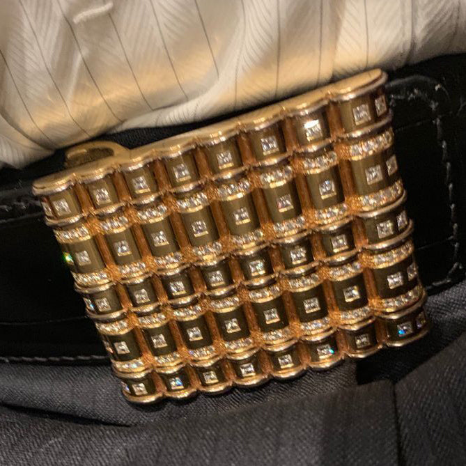 SDF-PDK34122164 diamond-encrusted bamboo belt buckle