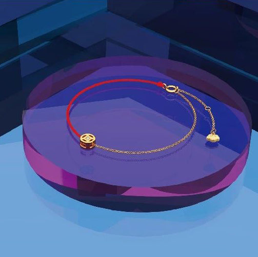 HS-8504768 red rope copper coin bracelet