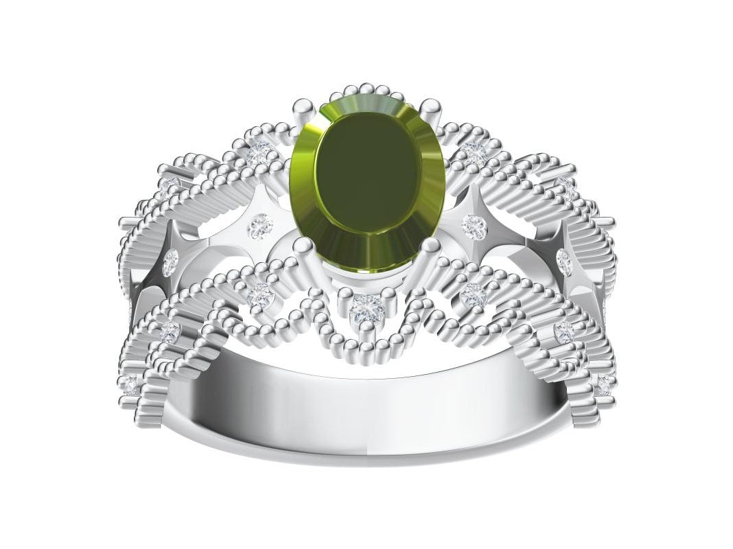 BQLT-JZ207205 11mm蕾丝彩宝波浪边臂珠珠戒指