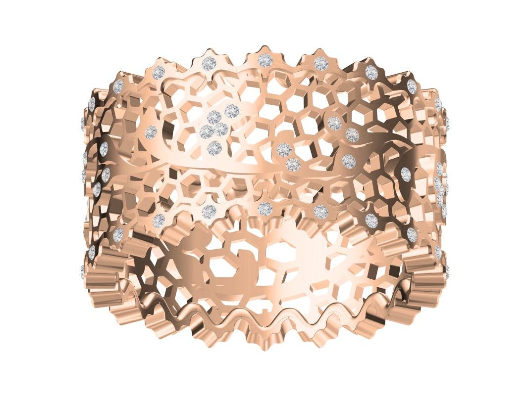 BQLT-D10042 11mm蕾丝蜂巢戒指