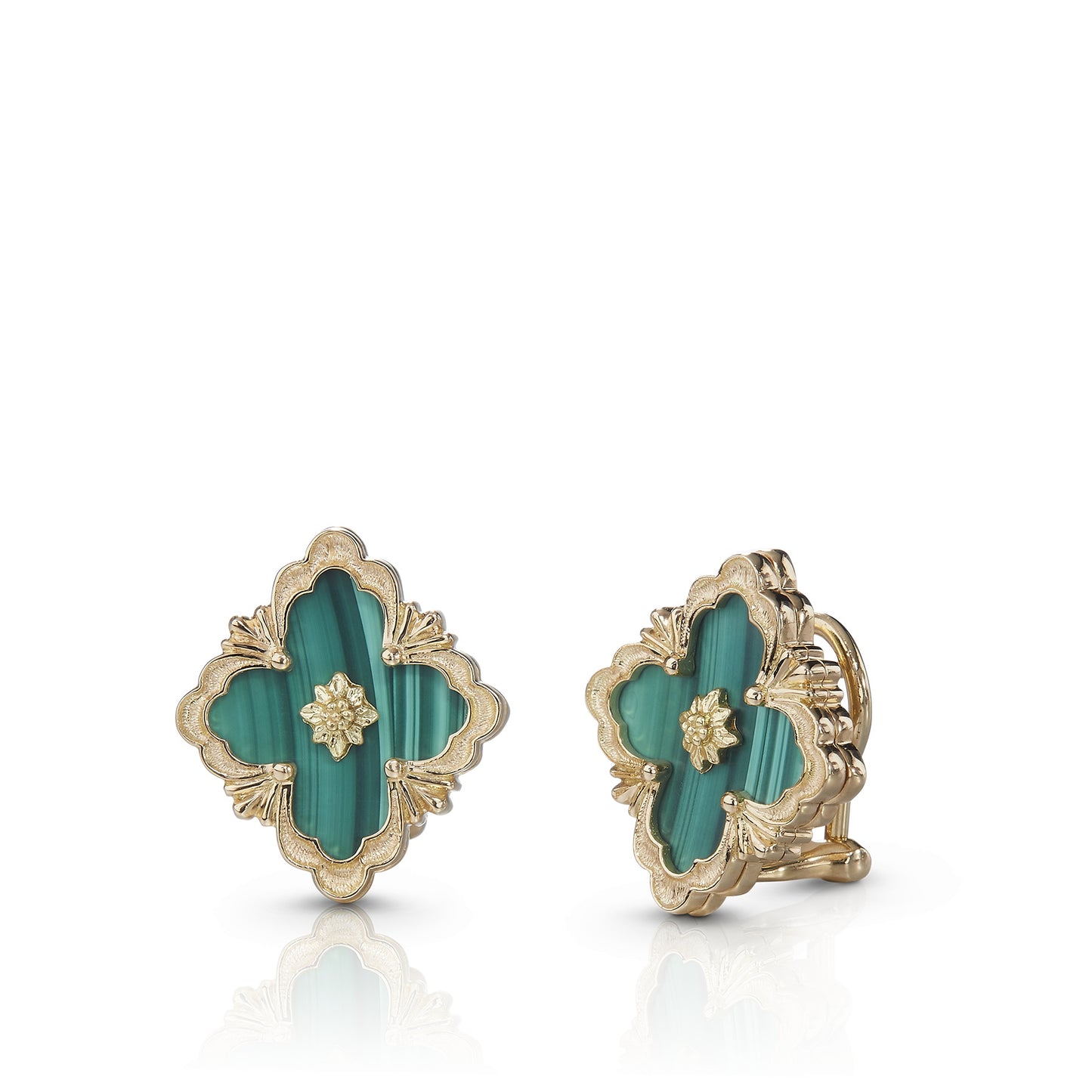 BQLT--ES972755 Opera color button earrings, ling-shaped flowers, European four-leaf clover ear clips