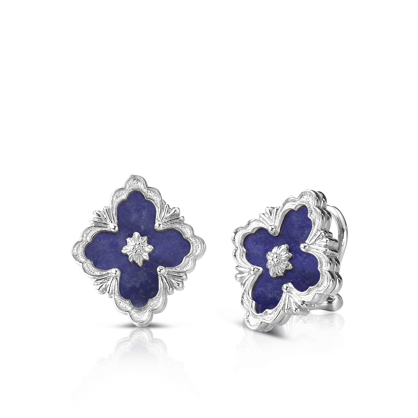 BQLT--ES972755 Opera color button earrings, ling-shaped flowers, European four-leaf clover ear clips