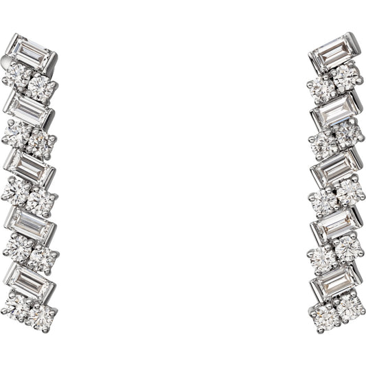 KDY-N8515129 trapezoidal diamond long earrings