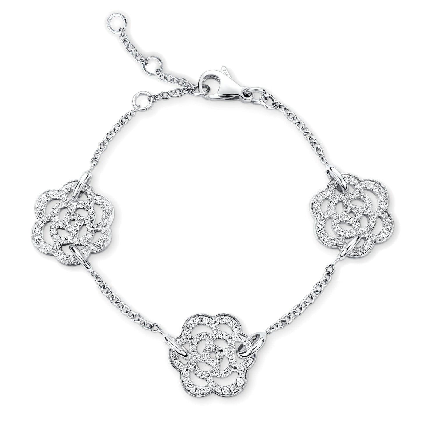 XNE-J10578 flat diamond three-flower bracelet