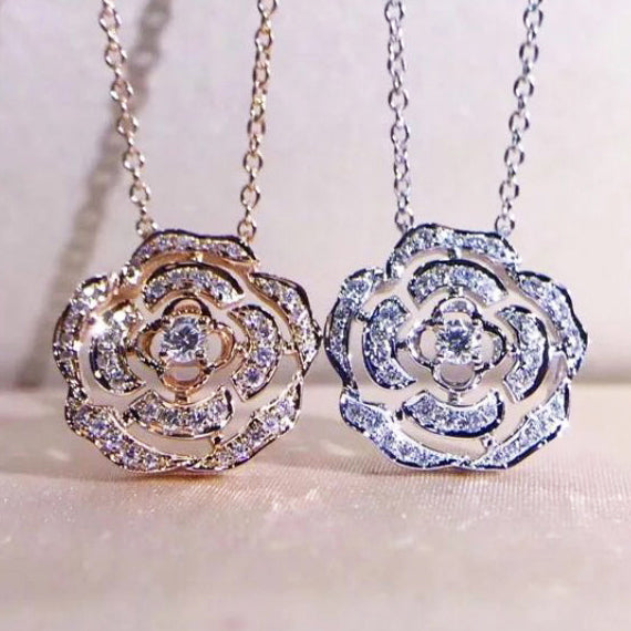 XNE-J12461 20.8mm茶花栓链吊坠项链