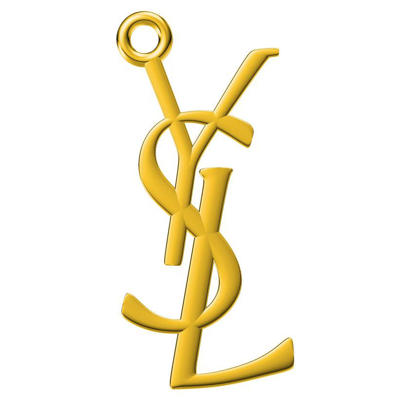YSL-429590 light gold letter YSL pendant
