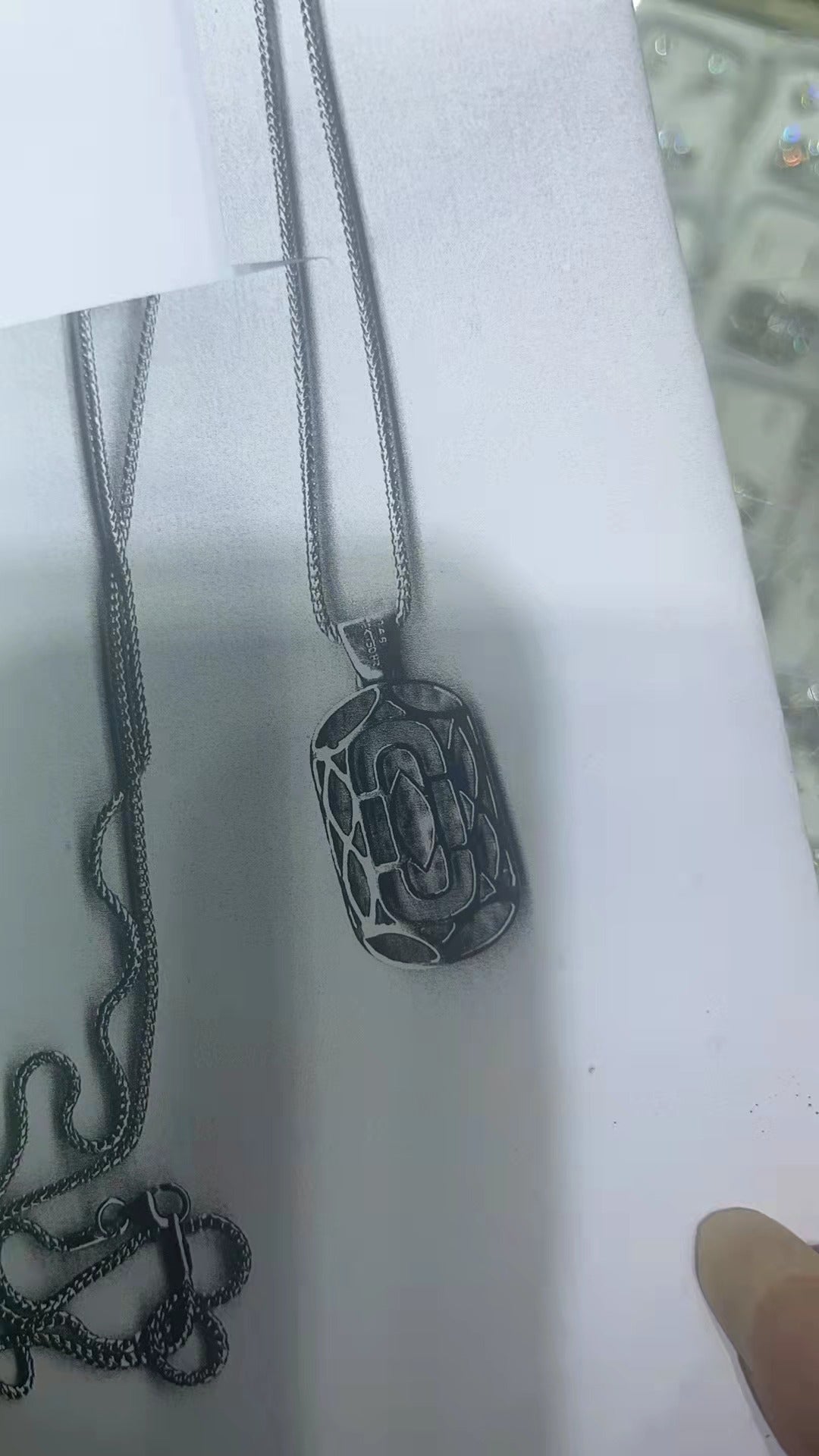 BGL-CL297926 Chinese characters full diamond Japanese character tag pendant