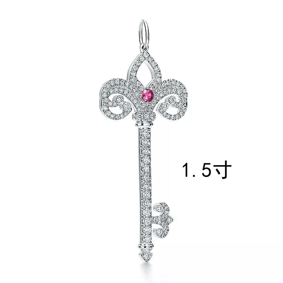 TIF60660018 full diamond ruby iris firework key pendant 1.5 inches
