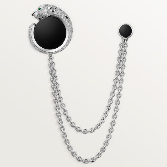 KDY-OG000338 straight full diamond agate leopard brooch