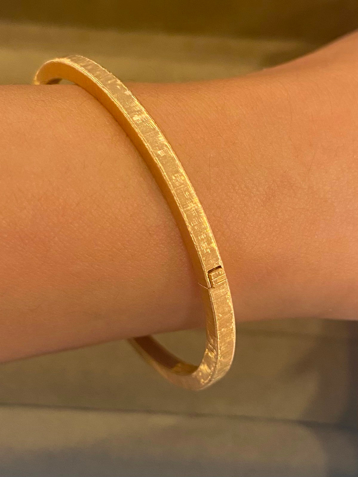 BQLT-JAUBRA015165 3mm light gold bar brushed bracelet