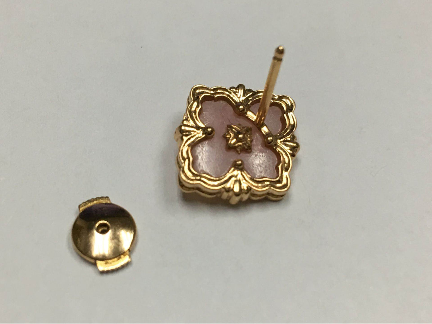 BQLT European four-leaf clover middle ribbon agate earrings