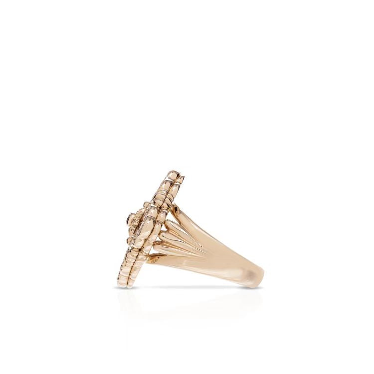 BQLT-JZ769820 European style four-leaf clover edged agate ring