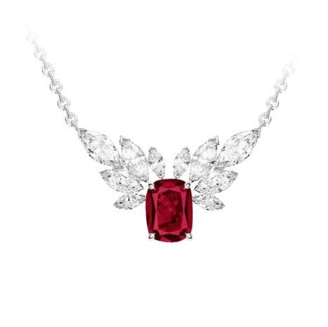 BJ-G33L1875 Horse Eyes and Wings Angel Pendant Necklace