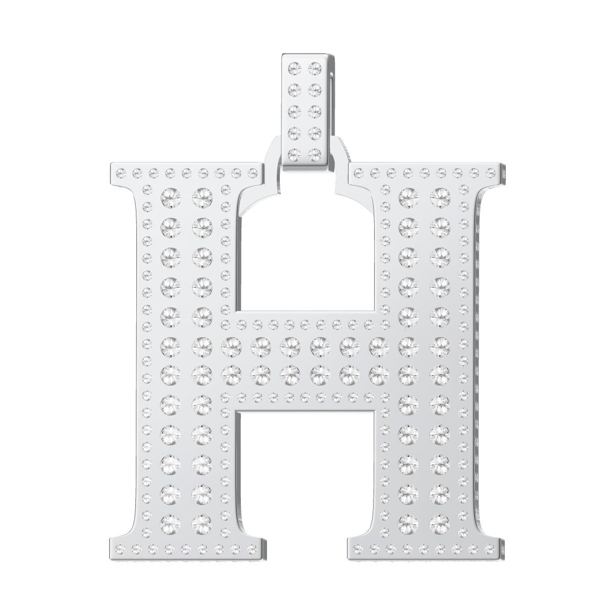 AiHshi-H135504F full diamond letter H pendant 31mm