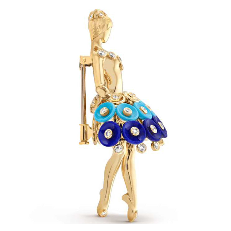 VCARP7R300 ballet girl brooch