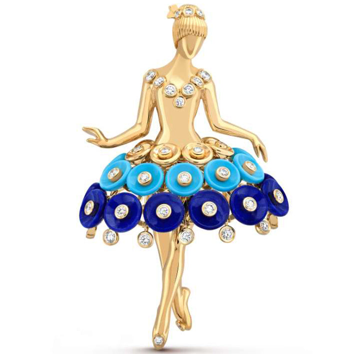 VCARP7R300 ballet girl brooch