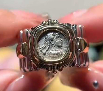 BGL-AN996917 statue ancient coin bar ring