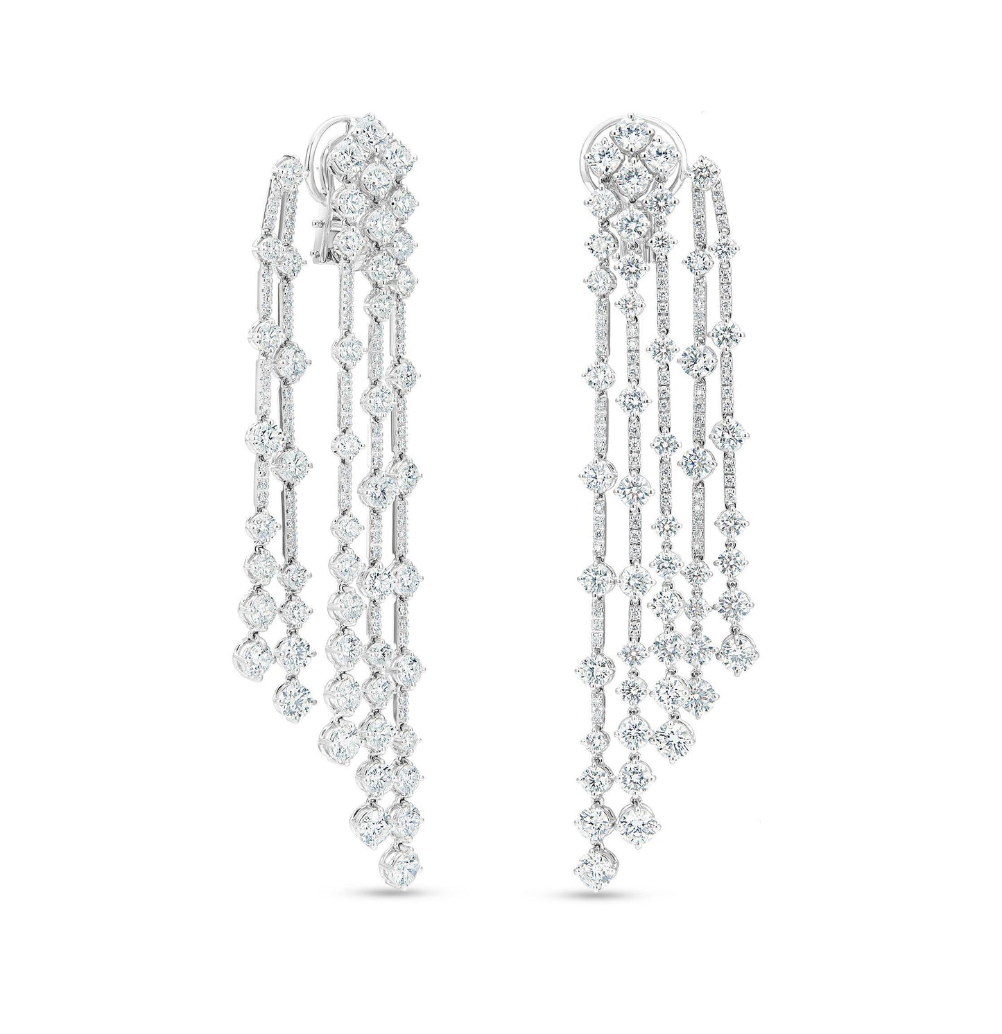 DBES-E102156 five tassel diamond earrings
