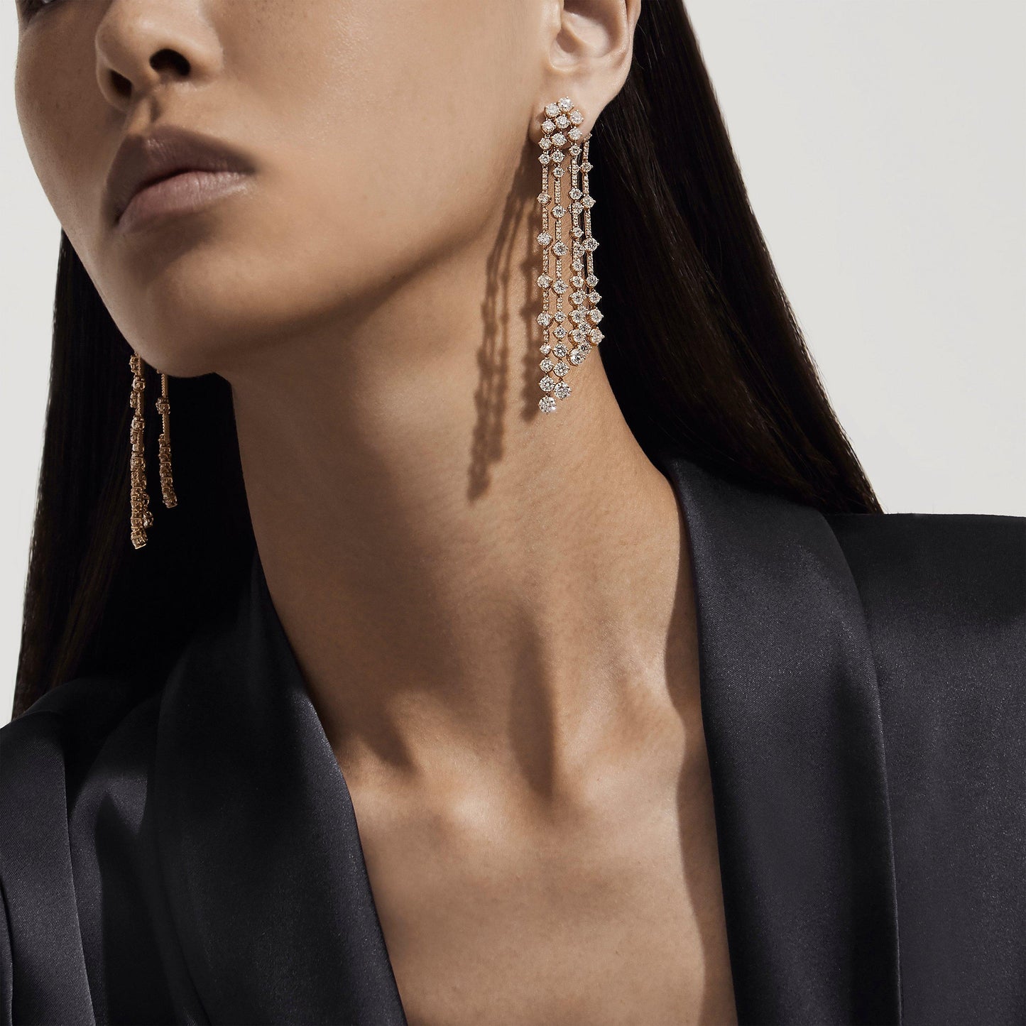 DBES-E102156 five tassel diamond earrings