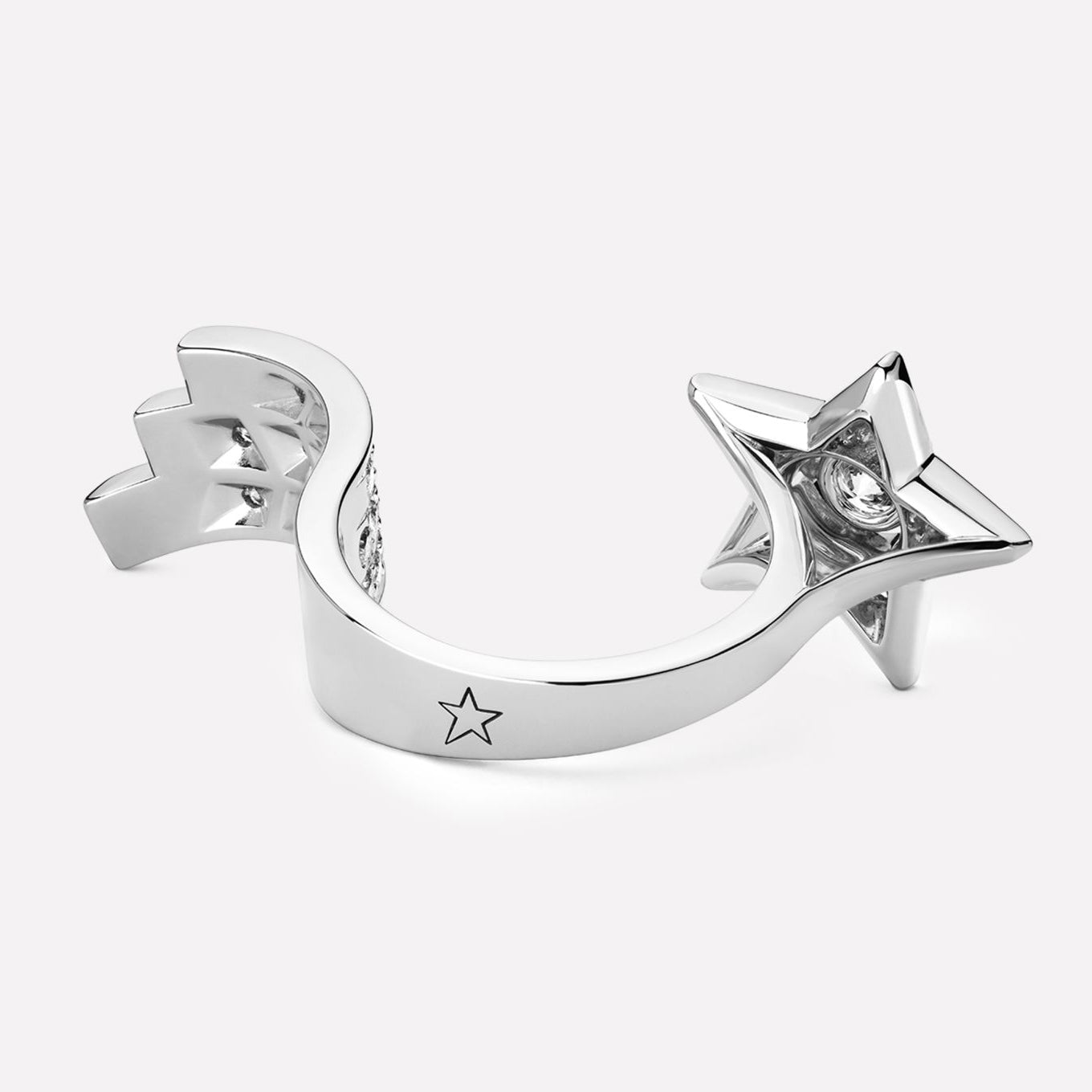 XNE-J12118 inlaid diamond-five-pointed star trailing ring