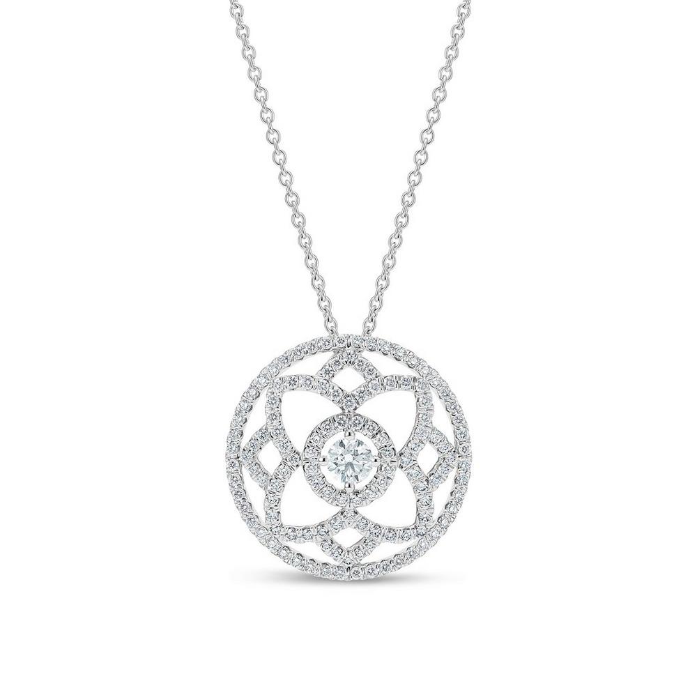 DBES-N1021950345 plum blossom hollow full diamond necklace