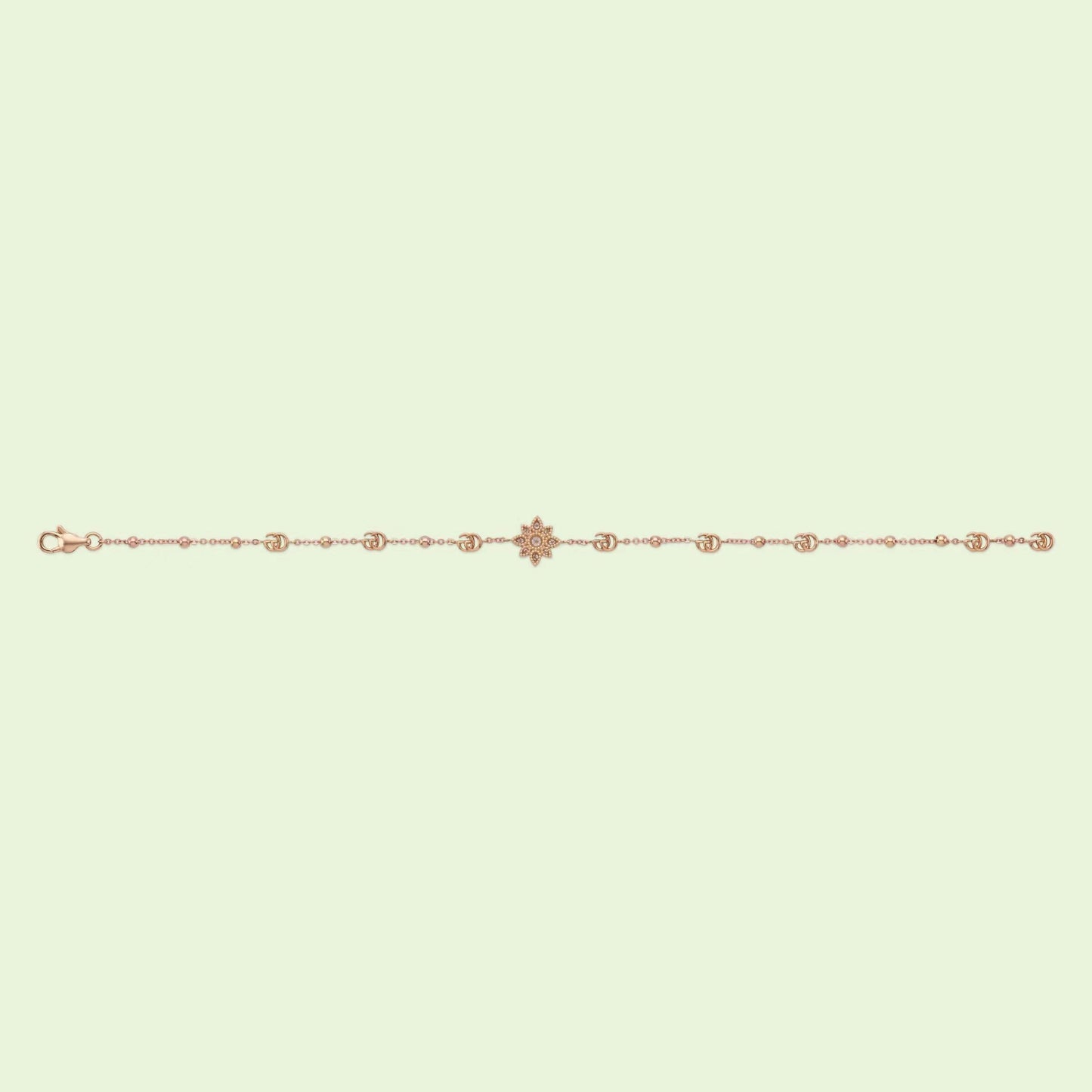 GC-702389 Diamond Eight-leaf Flower Letter Bracelet