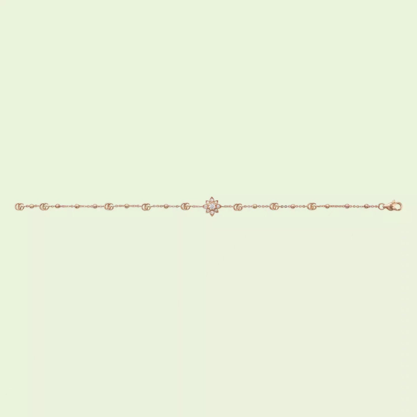 GC-702389 Diamond Eight-leaf Flower Letter Bracelet