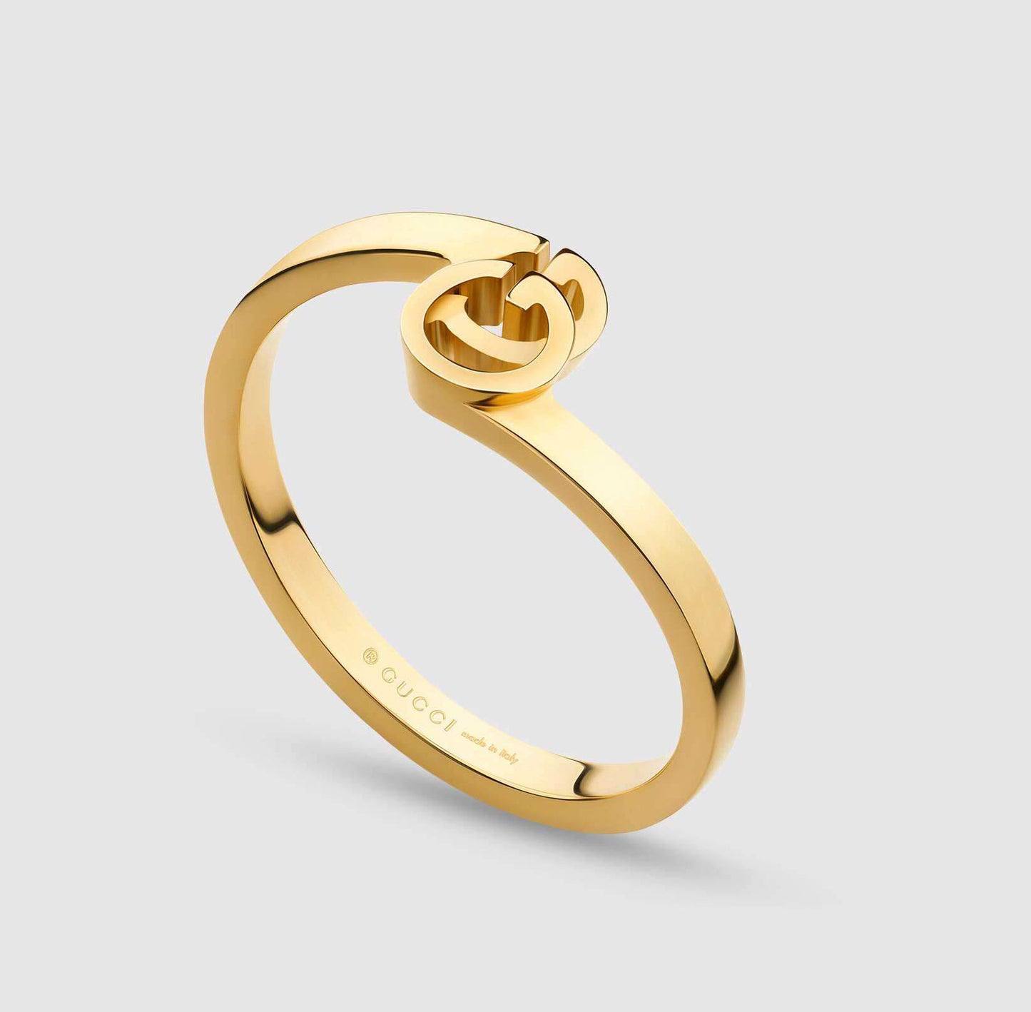 GC-457122 Light Gold Letter Double G Twist Arm Ring