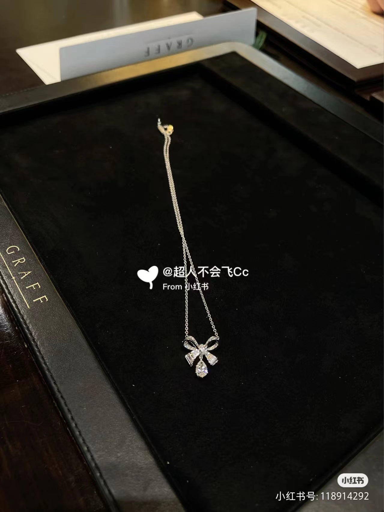 GLF-1578031梯方蝴蝶结水滴钻栓链吊坠