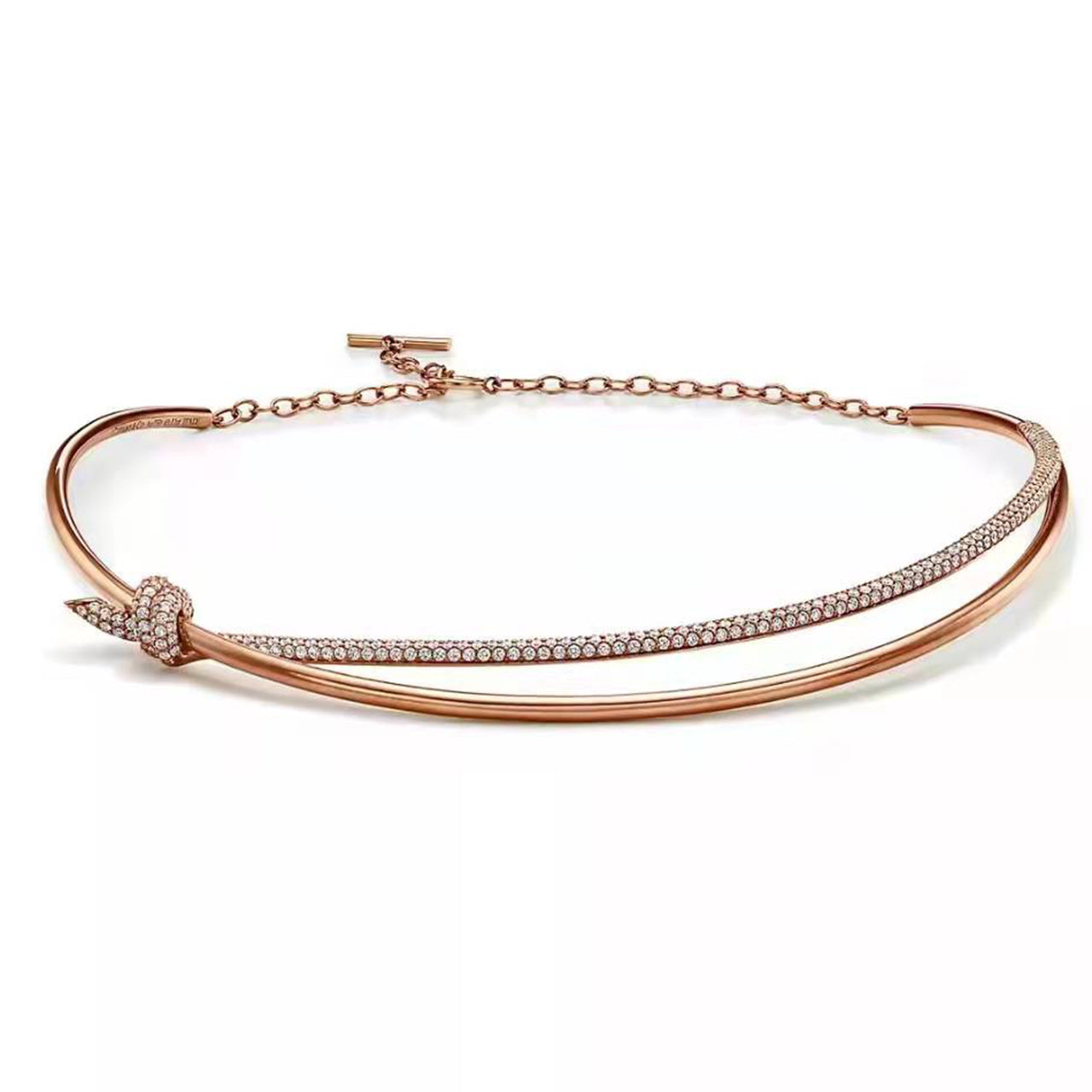 TIF69525830 double row twisted knot necklace