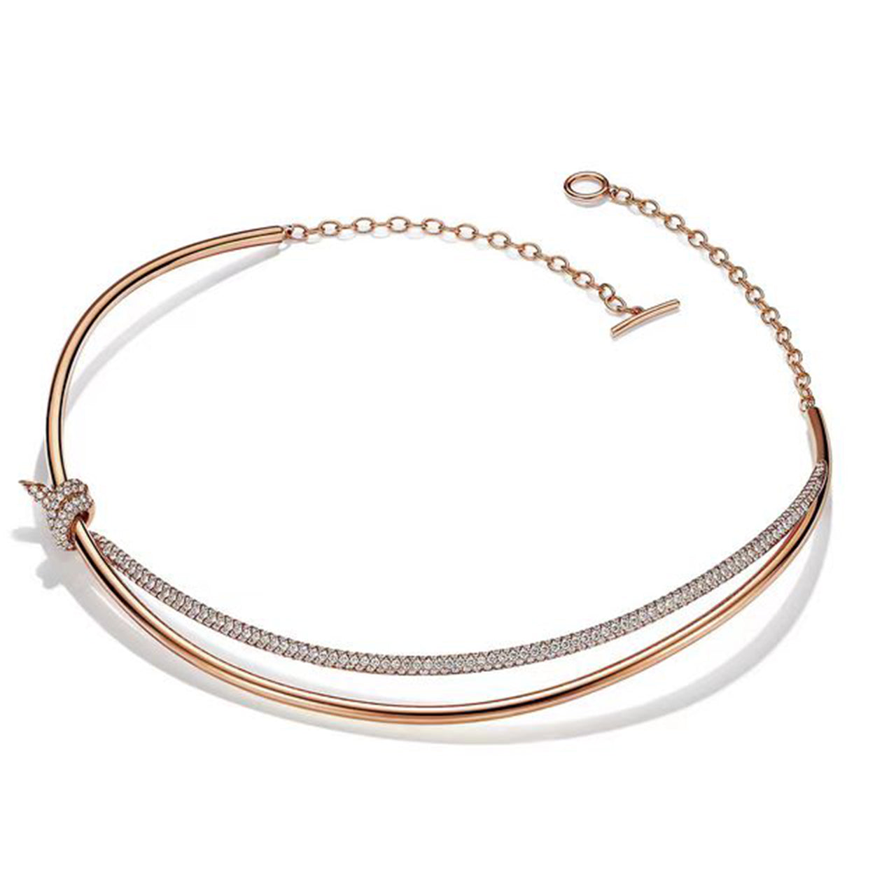 TIF69525830 double row twisted knot necklace